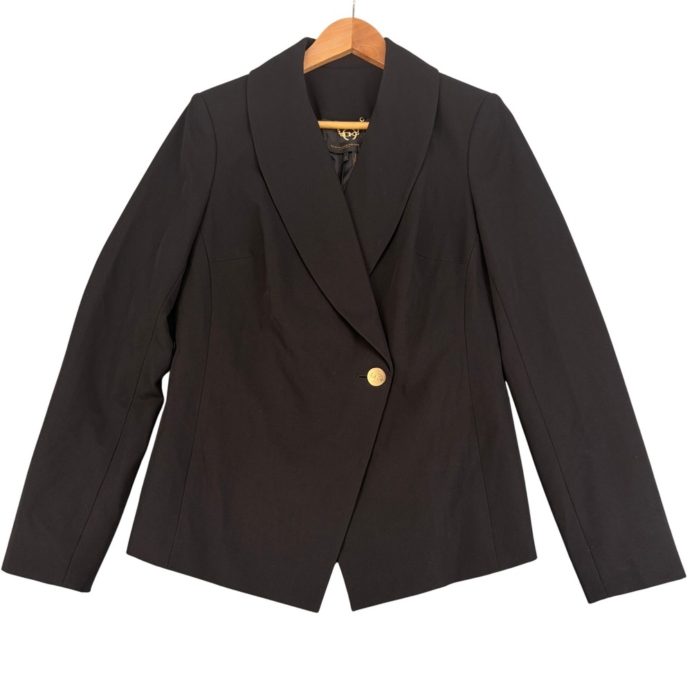 Donna Karan Black Single-Button Shawl Collar Blazer
